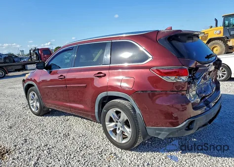 2015 Toyota Highlander Limited z USA, uszkodzony, nr VIN 5TDDKRFH6FS085574